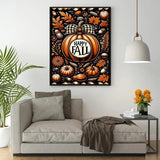 Happy Fall Pumpkin Leaf Diamond Art Kits for Adults, 5D Diamond Painting Kits for Adults Beginners, DIY Full Round Drill Diamond Dot Painting Gem Art Kits for Adult, Home Wall Decor 11.8x15.7 Inch VCLKDIY