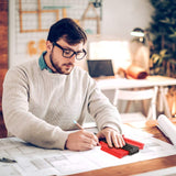 Contour Gauge 10 Inch, Widen Plastic Profile Gauge Duplicator, Precisely Copy Irregular Shapes Wood Template Measuring Tool for Perfect Fit and Easy Cutting (10 Inch Widen-Red) Lambor Studios