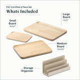 Caraway 4-Piece Cutting Board Set - Wood Cutting Board Set - Made From FSC-Certified Birch Wood - Mineral Oil & Wax Finish - 3 Sizes - Small, Medium, Caraway