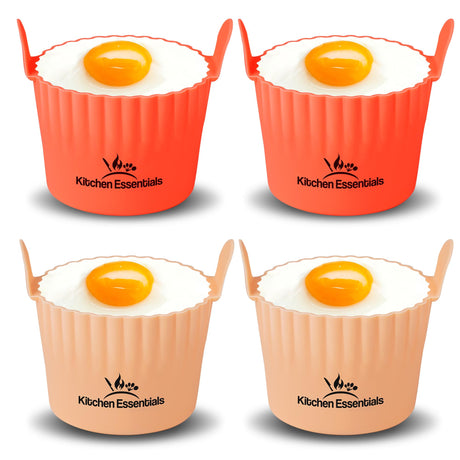 Air Fryer Baking Ramekins – Premium Food-Grade Silicone Mold Cups – Easy Release Nonstick Bakeware Set, 4-Pack for Eggs, Muffins, Cupcakes, Puddings, Tarts, Custards, and More! Kitchen Essentials