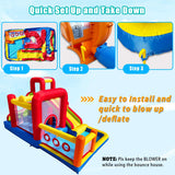 Hongcoral Bounce House, Inflatable Bounce Castle with Blower for Kids, Blow Up Jumping Bouncer with Slide, Climbing Wall, Obstacles, Trampoline, Ball Pit Pool for Indoor Outdoor Hongcoral