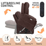 EONIX Triple Motor Lay Flat Power Lift Recliner Chair for Elderly, 400lbs Large Electirc Lift Chair for Living Room, Independent Adjustable Lumbar, Extended Footrest, Hidden Cup Holders, Dark Brown EONIX