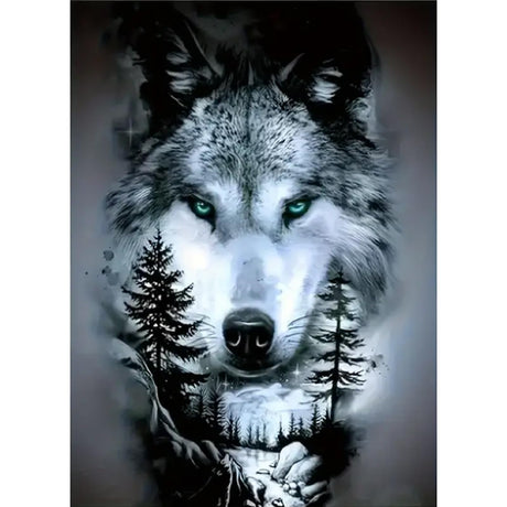 MOMDEDP Wolf Diamond Art Kits for Adults,DIY Animal Diamond Painting Kits for Adults Beginners,5D Full Drill Diamond Dots with Diamond Gem Art and Crafts for Home Wall Decor 12x16inch MOMDEDP