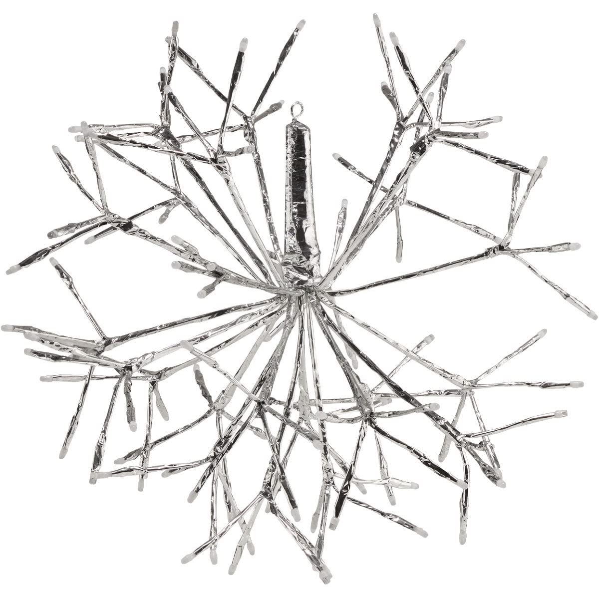Alpine Corporation 16"H Indoor Holiday 3D Snowflake Hanging Ornament with LED Lights, Silver Alpine Corporation