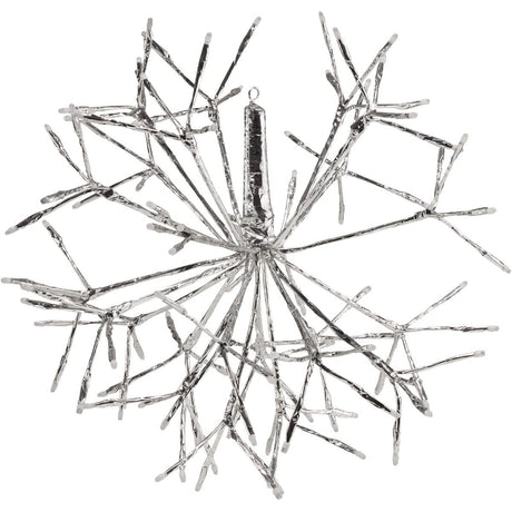 Alpine Corporation 16"H Indoor Holiday 3D Snowflake Hanging Ornament with LED Lights, Silver Alpine Corporation