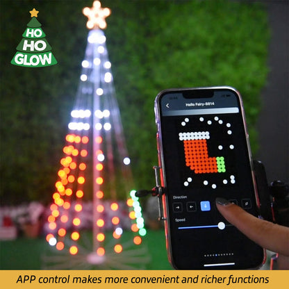 Ho-Ho-Glow Indoor and Outdoor 7ft 295 LED Christmas Tree with Adjustable Lights Music Modes, and Scenes with App Control, Pre-Lit Seasonal Decoration