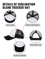 PJPSAA 5 Pcs Sublimation Blank Trucker Hats Bulk Mesh Baseball Cap Polyester Mesh Trucker Hat Adjustable Buckle for Men Women Multicolor PJPSAA