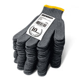 Evridwear Cotton Work Gloves Light-duty String Knit BBQ Glove Liner for Outdoor Cooking, Painting, Gardening Men & Women 10 Pairs (Grey, Large) Evridwear