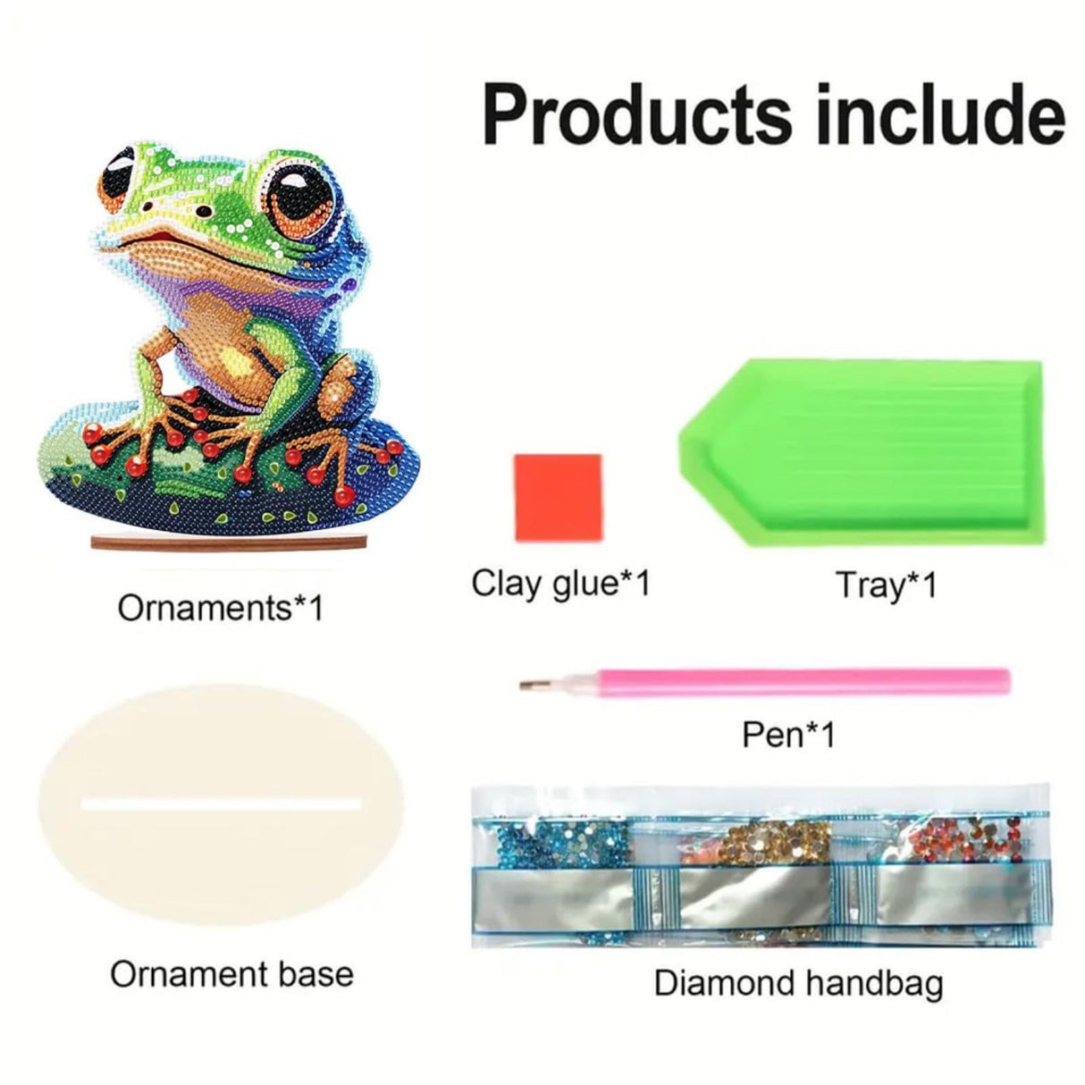 ARTopet DIY Diamond Desktop Ornament Special Shaped Crystal Frog Diamond Art Painting Tabletop Ornaments Single Sided Diamond Home Decor ARTopet