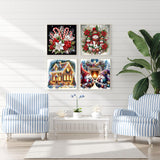 Diamond Art Kits for Adults Beginner, 4 Pack Christmas DIY Modern Diamond Painting Kits 5D Diamond Dots Gem Art Crafts with Tools,Round Full Drill Funny Crafts for Home Wall Decor&Gift-12x12 inch Fairyland JinWenn