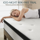 Queen Size Mattress 12 Inch Deluxe Hybrid Mattresses without Fiberglass , Medium Firm with Cooling Gel Memory Foam and Pocket Coil for Pressure Relief , Motion Isolation , Edge Support , CertiPUR-US ZLNDR