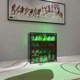 Veemuaro Shoe Storage Box, Wooden Shoe Storage Box with Glass Door, Shoe Organizer Storage Box with RGB Led Light and APP Control for Up To 8-12 Pairs of Shoes, Shoe Storage Bin For Display Sneakers Veemuaro