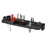 Tool Storage Shelf Wall Mount Utility Shelf Organizer Rack Has 61 Slots, 4 Hooks, 2 Compartments Garage Shelving and Tool Organizers by Stalwart Stalwart