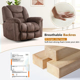 ANJ Rocker Recliner Chair Oversized Manual 360° Swivel Recliners Comfy Glider Rocking Chairs for Big Man Extra Wide Overstuffed Reclining Chair for Living Room, Camel ANJ