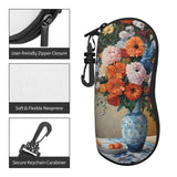 WTTRAEHHM (Flower Diamond Painting) Glasses Case Eyeglasses Soft Pouch Neoprene Zipper Sunglasses Case With Belt Clip For Men Women WTTRAEHHM