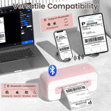 Phomemo Bluetooth Thermal Shipping Label Printer, 2025 Upgrade 4x6 Desktop Thermal Label Printer for Shipping Packages/Small Business/Office/Home, for Amazon, Ebay, Shopify, Etsy, UPS, FedEx - Pink Phomemo