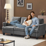 VINGLI Grey 83" Sofa Couches for Living Room, Faux Suede Modern Comfy 3 Seater Couch 25.6" Deep Seat Upholstery Cozy Sofas for Small Space, Bedroom, Apartment, Home Office VINGLI