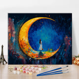 TUMOVO Paint by Number, Moon and Maiden Oil Painting for Adults Kids, Abstract Paint by Number Kits, Acrylic Painting Set for Wall Decoration with Brushes and Pigment, 16x20 Inch TUMOVO