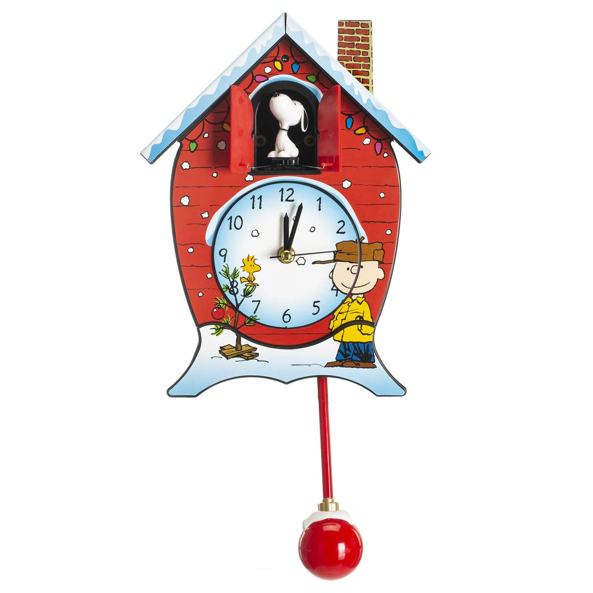 Mark Feldstein Peanuts Christmas Linus and Lucy Song Cuckoo Clock 17 x 8 x 5 inches Multicolor Mark Feldstein & Associates