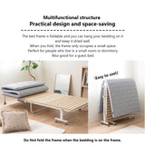 EMOOR Space-Saving Wooden Slatted Folding Bed Frame for Twin Size Futon - Sturdy Paulownia Design, No Box Spring Required EMOOR