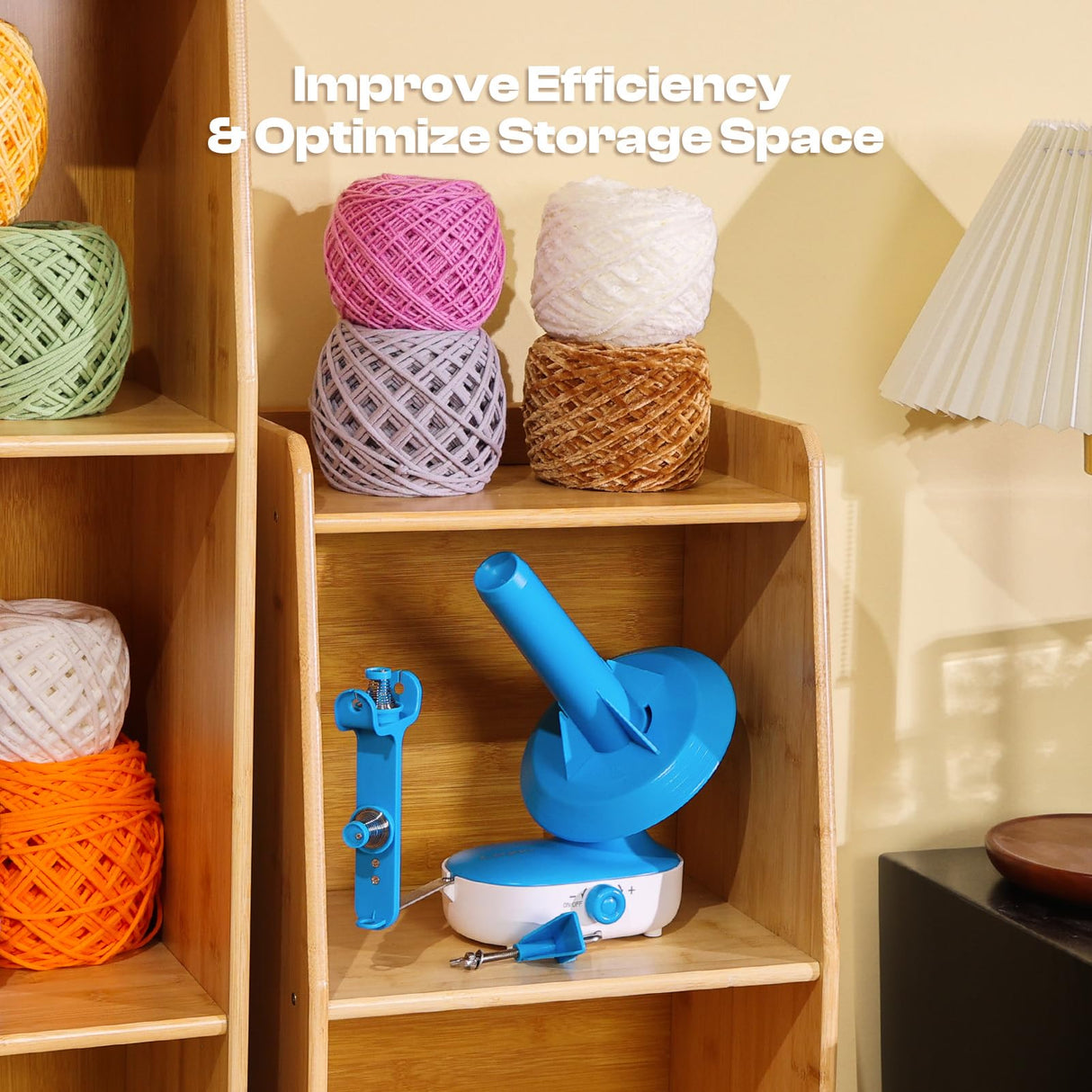 Caydo Electric Yarn Winder Pro, 10oz Large Automatic Ball Winder for Crocheting, Dual-Spring Strong Tension Stepless Speed Yarn Cake Roller Spinner, Ideal Present for Crochet Lovers(Blue) Caydo