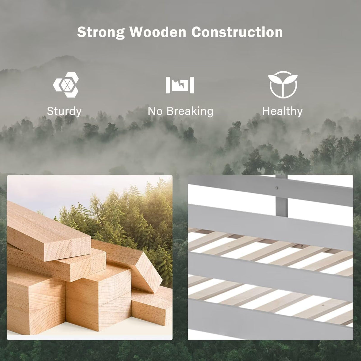 Merax Twin Over Full House Bunk Bed with Storage Staircase & Blackboard, Wood Kids Bunk Bed with Roof and Safety Guardrails, Playhouse Bunk Beds for Kids, Teens, Adults, No Box Spring Required, White Merax