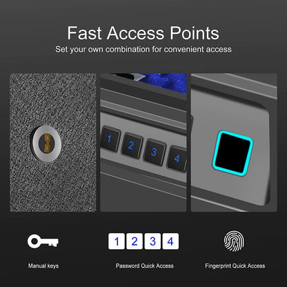 Biometric Fingerprint Safe, Slide-Away Handgun Safe for Two Pistols Storage Safe Drawer Safe for Home and Vehicle (Biometric Fringerprint Safe)