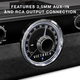 Victrola Metropolitan Mid Century 4-in-1 Bluetooth Record Player & Multimedia Center with Built-in Speakers - 3-Speed Turntable, AM/FM Radio, Wireless Music Streaming | Grey Victrola