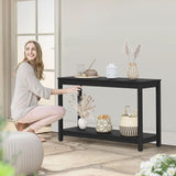 DWVO 48" Outdoor Bar Table Console Table, HIPS Material Indoor Outdoor Multifunctional Buffet Bar Storage Organizer with Adjustable Feet (Black) DWVO