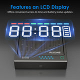 KESONS Biometric Gun Safe for Pistols, Fingerprint ≤0.1s Quick Access Handgun Safe with LCD Display/Digital Keypad, for Nightstand & Car (Matt Black) KESONS