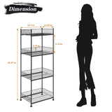 OYEAL Bathroom Shelves Freestanding Bathroom Towel Storage 4 Tier Wire Shelving Unit with Guard Bathroom Shelf Organizer Standing for Pantry Kitchen Laundry Room Organization, Black OYEAL