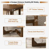 jiteentarou 71 Inch Farmhouse Dining Table, Solid Wood Rustic Kitchen Table, Large Wooden Rectangular Dinner Table for Dining Room, Home Office, Living Room Furniture, Easy Assembly, Walnut Wirebrush jiteentarou