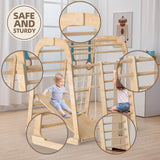Indoor Jungle Gym for Toddlers, Montessori Indoor Playground for Kids, Indoor Playground Jungle Climbing Gym Playset with Slide Swing Climbing Net, Indoor Playground Climbing Toys for Toddlers Zupemo