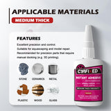 CYAFIXED Strong Cyanoacrylate (CA) Super Glue, Impact Resistant Medium-Thick Viscosity Instant Adhesive, 2 oz. (56.8 Grams) - CA Glue for 3D Printing, Aquascape and Hobby Models CYAFIXED