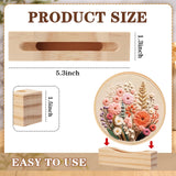 Chunful 6 Pcs Embroidery Hoop Display Stand Wooden Embroidery Frames Holder 2 Tier Groove Cross Stitch Hoop Stand Base Accessories for Display Works Home Exhibition Decor Chunful