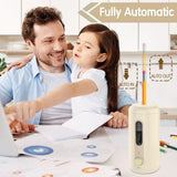 Deli Electric Pencil Sharpener - Fully Automatic, Auto In & Out, Rechargeable Hands-Free for 6.9-12mm Pencils - Home & Classroom - Battery Operated - Beige deli