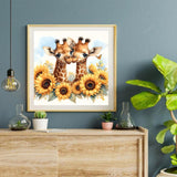 Auremi Giraffe Diamond Art Painting Kits for Adults 5D Sunflower Diamond Art Kit for Beginners, DIY Paint with Round Full Drill Animal Diamonds Paintings Animal Gem Art for Home 12X12 Inch Auremi