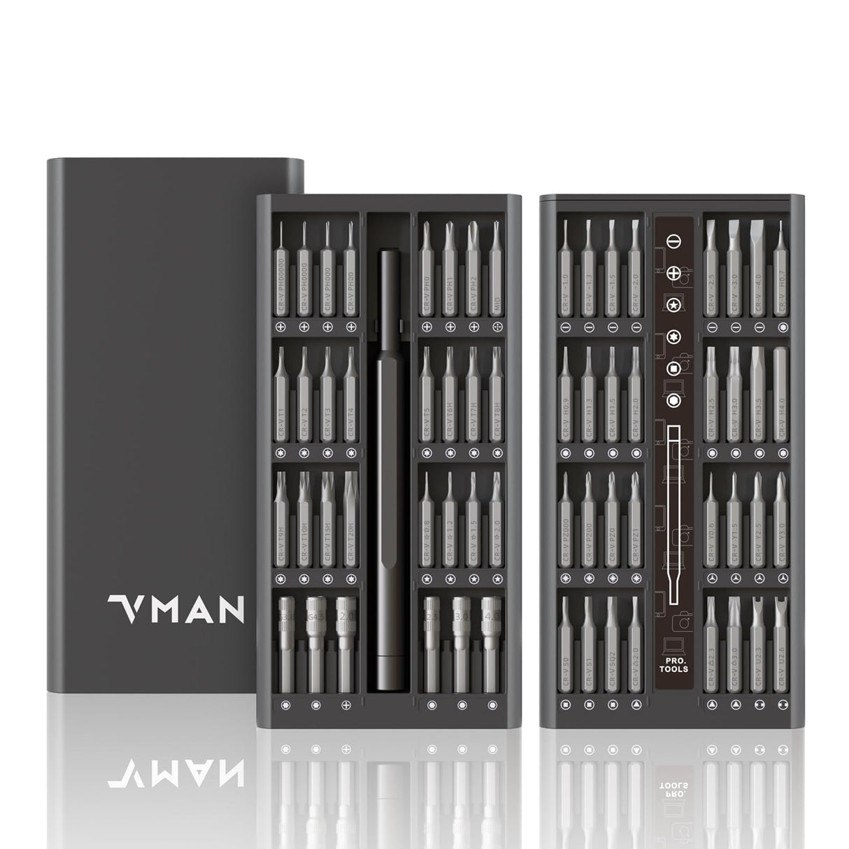 VMAN 63 in 1 Small Precision Screwdriver Set, Professional Mini Magnetic Repair Tool Kit for Ring Doorbell, Computer, Laptop, iPhone, Eyeglass, Xbox, PS4, PS5, Switch, Watch, Macbook, PC, Electronics VMAN