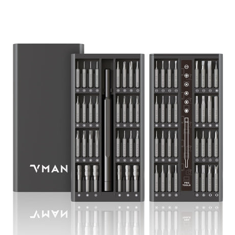 VMAN 63 in 1 Small Precision Screwdriver Set, Professional Mini Magnetic Repair Tool Kit for Ring Doorbell, Computer, Laptop, iPhone, Eyeglass, Xbox, PS4, PS5, Switch, Watch, Macbook, PC, Electronics VMAN