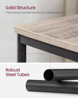 VASAGLE Side Tables Set of 2, Small End Table, Nightstand for Living Room, Bedroom, Office, Bathroom, Greige and Black ULET272B02 VASAGLE