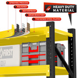 Kobito 4000LBS Garage Storage Shelves, 47" W Garage Shelving Heavy Duty Adjustable Shelving Unit, 4 Tier Metal Utitly Shelves Industrial Shelving for Warehouses,Basement,Black Yellow Kobito