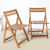 VICTORY RELAX Acacia Wooden Chairs Set of 2, Folding Waterproof Small Patio Chairs with Waterproof and UV Coating, Indoor Outdoor Bistro Set for Garden Balcony Patio Lawn Living Room VICTORY RELAX