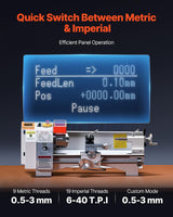 VEVOR Metal Lathe Machine, 8.7 x 18 in, Precision Bench Power Metal Lathe, Automatic Feed, 0-2500 RPM Variable Speed, 1250W Brushless Motor, for Processing Precision Parts Soft Metals Wood Plastics VEVOR