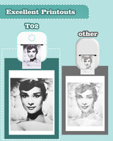 Memoking Sticker Printer - T02 Mini Portable Thermal Printer Inkless Sticker Maker Machine Bluetooth Pocket Label Maker for Study Graphics, Anatomical Diagrams, Photos, Students Memoking