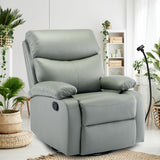 Cooexult Swivel Rocker Recliner Chair, Rocking Recliner Chair with Microfiber Leather, Small Manual Recliner Chair for Living Room, Nursery, Bedroom, RV, Green Cooexult