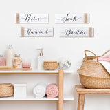 4 Pieces Farmhouse Bathroom Decor Wall Art Bathroom Sign Rustic Bathroom Decor Relax Soak Unwind Breathe Wood Sign for Home Spa Bathroom Decor, 11.8 x 3 Inch (White) Jetec