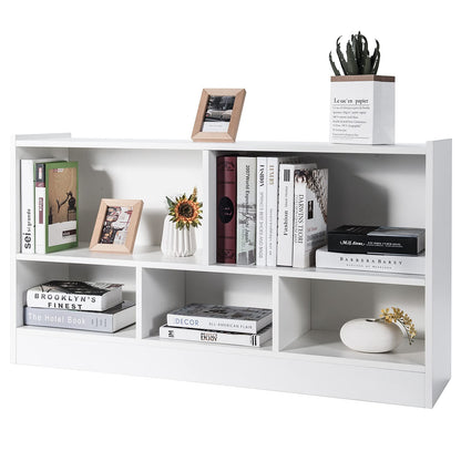 Tangkula 5-Cube Open Bookshelf – Stylish 2-Tier Wooden Storage for Any Room - WoodArtSupply