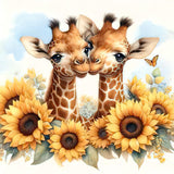 Auremi Giraffe Diamond Art Painting Kits for Adults 5D Sunflower Diamond Art Kit for Beginners, DIY Paint with Round Full Drill Animal Diamonds Paintings Animal Gem Art for Home 12X12 Inch Auremi