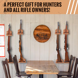GlikCeil 1 Set Vertical Gun Rack Hardwood Gun Rack Holder Wall Mount Brown Rifle Rack Wooden Gun Hooks Gun Hangers for Wall for Rifles Shotguns Bows Display Storage GlikCeil