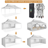 COBIZI Canopy 10x20 Pop Up Canopy Tent with 6 Sidewalls 3.0, Wedding Party Tent Outdoor Gazebos UV50+ Waterproof Canopy Tent for Parties, 3 Adjustable Heights, White(Frame Upgraded) COBIZI